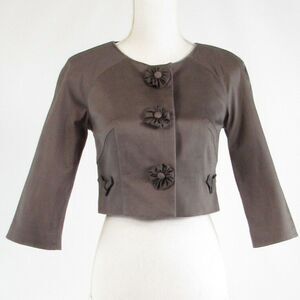 Baraschi gray 3/4 sleeve bolero jacket 2